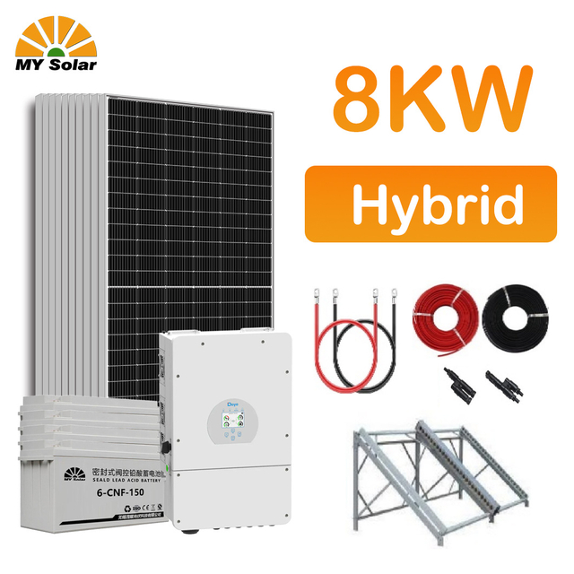 8kw 8 Kw trên lưới Hệ thống năng lượng mặt trời kết hợp phát điện ngoài lưới để sử dụng trong gia đình