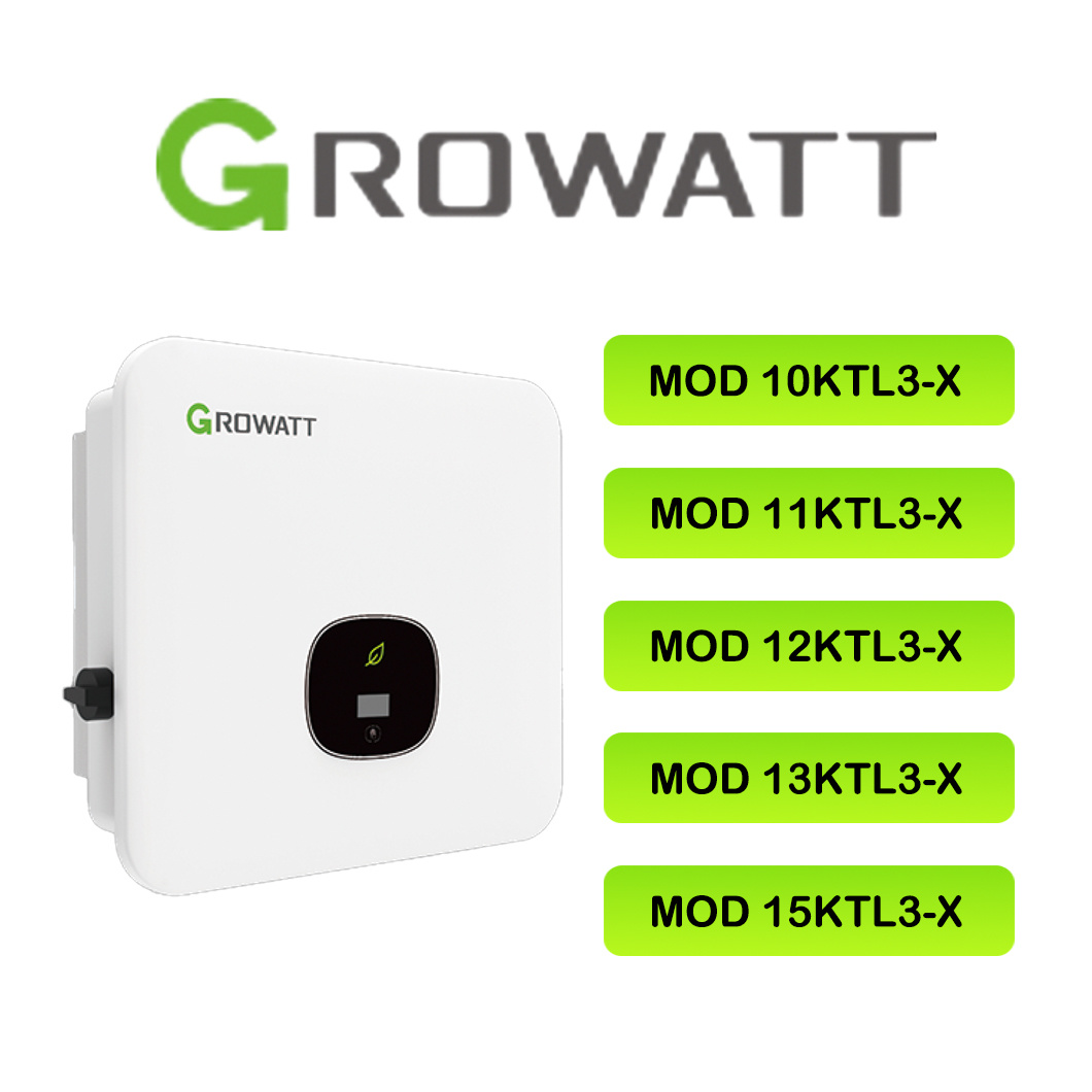 Growatt Mod15ktl3X Mod 15ktl3-X 15kw 2 Mppts Biến tần PV dân dụng ba pha cho hệ thống năng lượng mặt trời