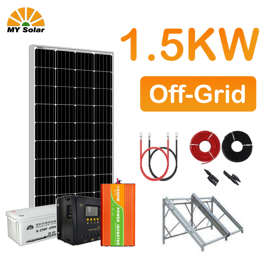 Hệ thống năng lượng mặt trời nối lưới 1,5kw 1500W của tôi Solar để sử dụng trong gia đình